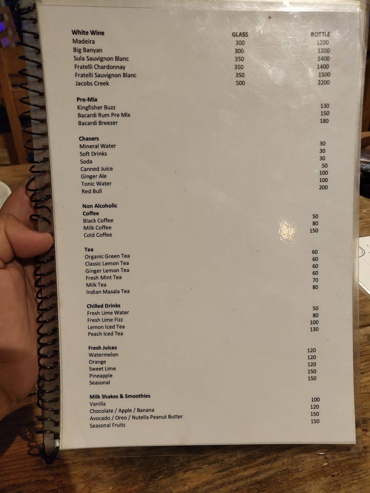 Sochi Beach menu