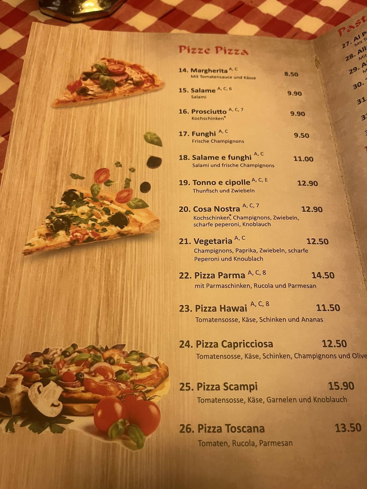 Menu de Jeton's Ristorantino