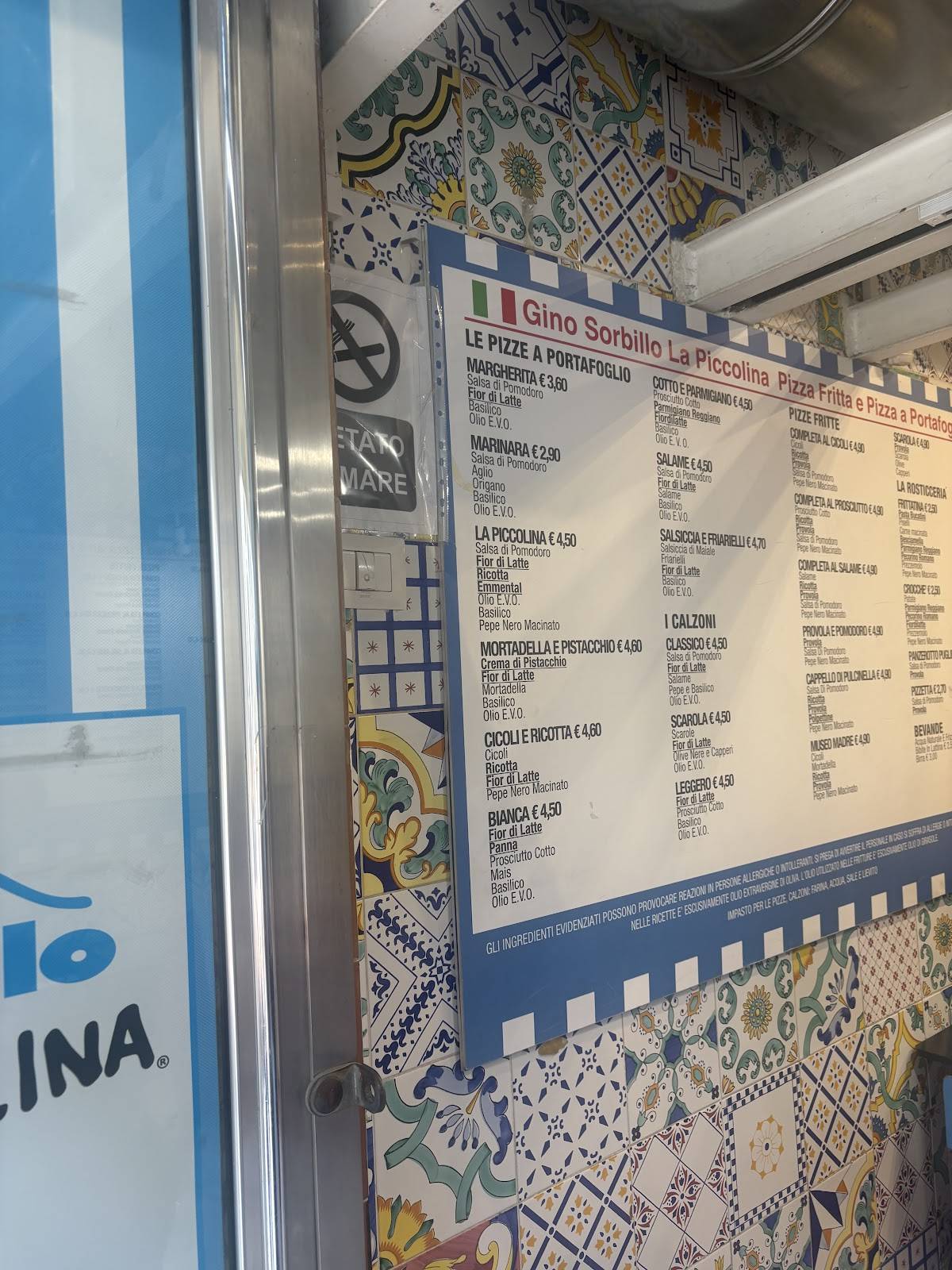 Menu di Sorbillo Pizza a Portafoglio 