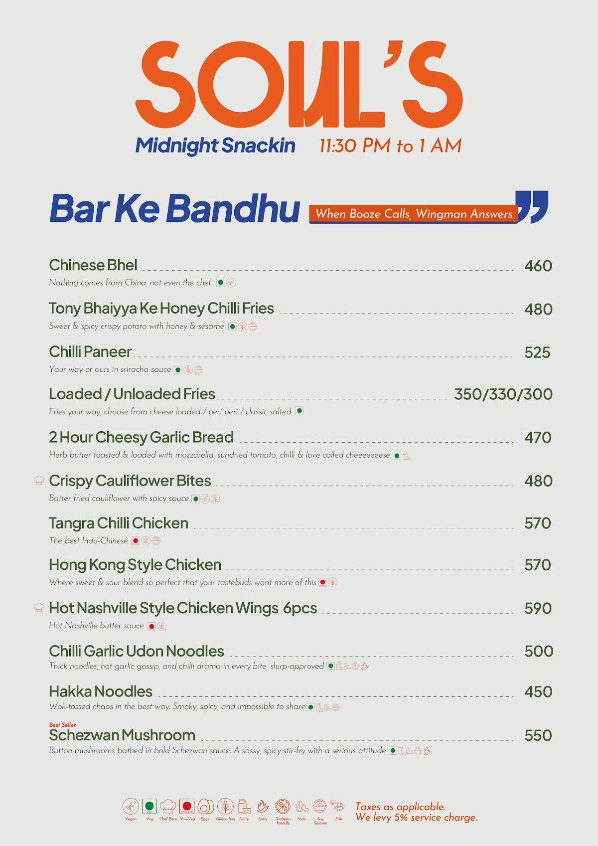 Soul Bistro & Lounge menu