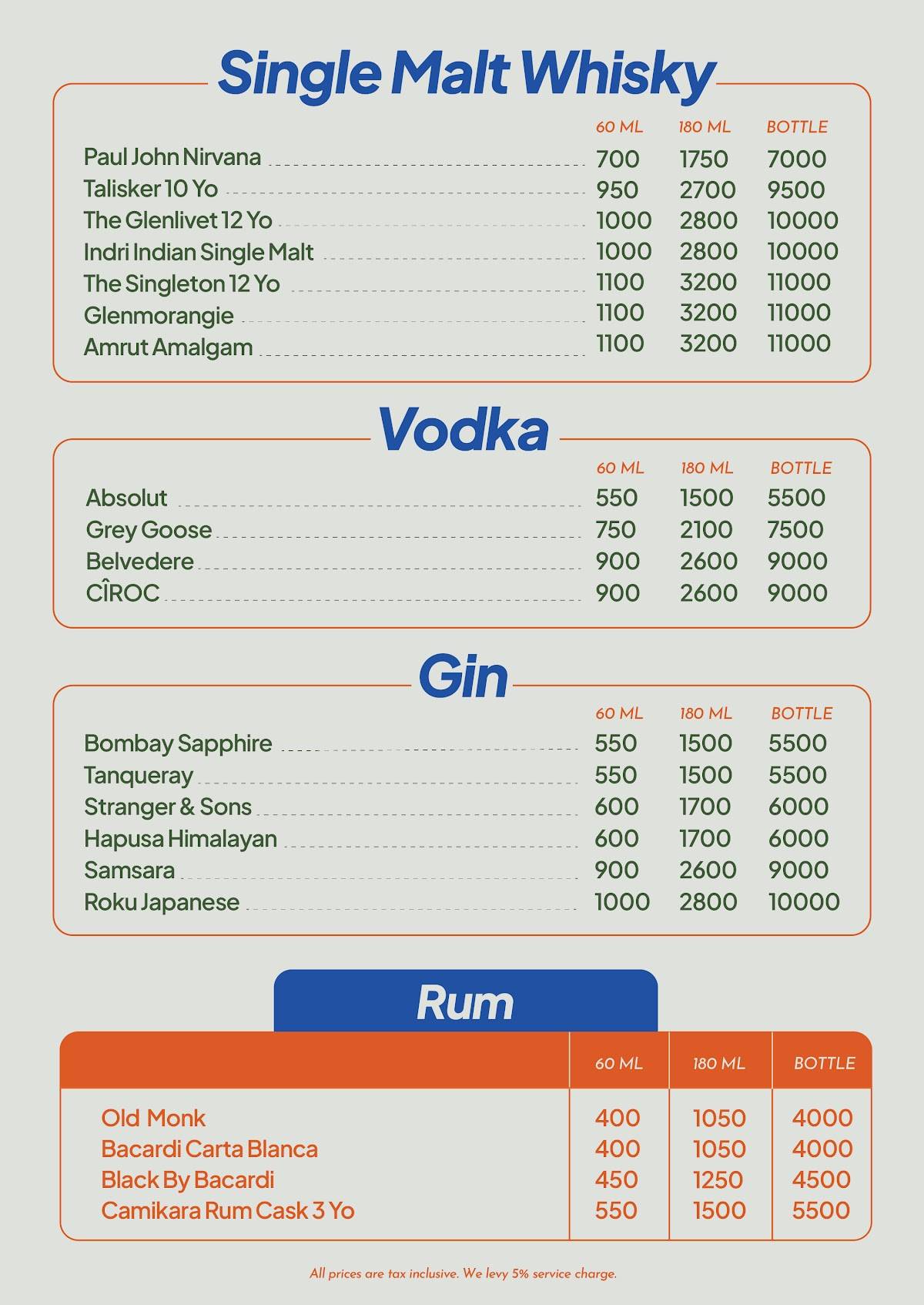 Soul Bistro & Lounge menu