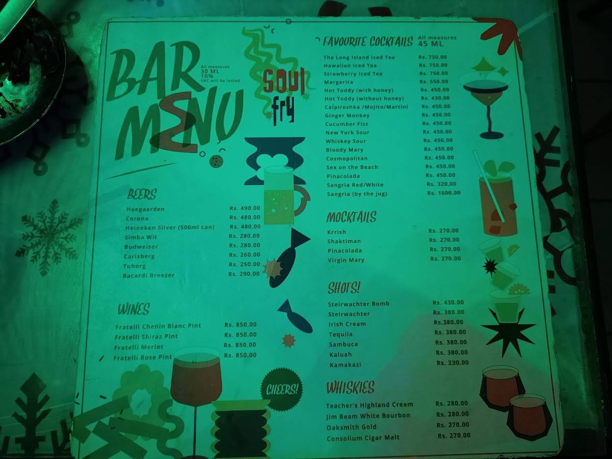 Soul Fry menu