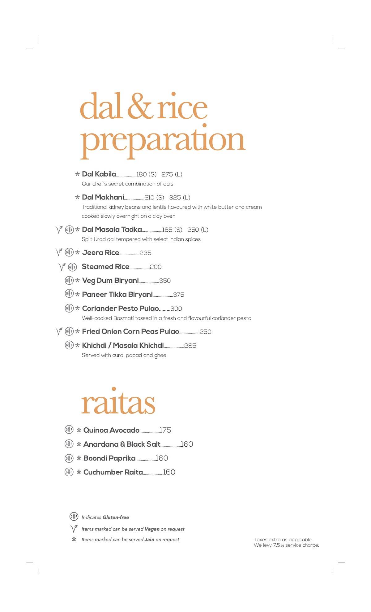 Spiceklub Restaurant Bengaluru menu