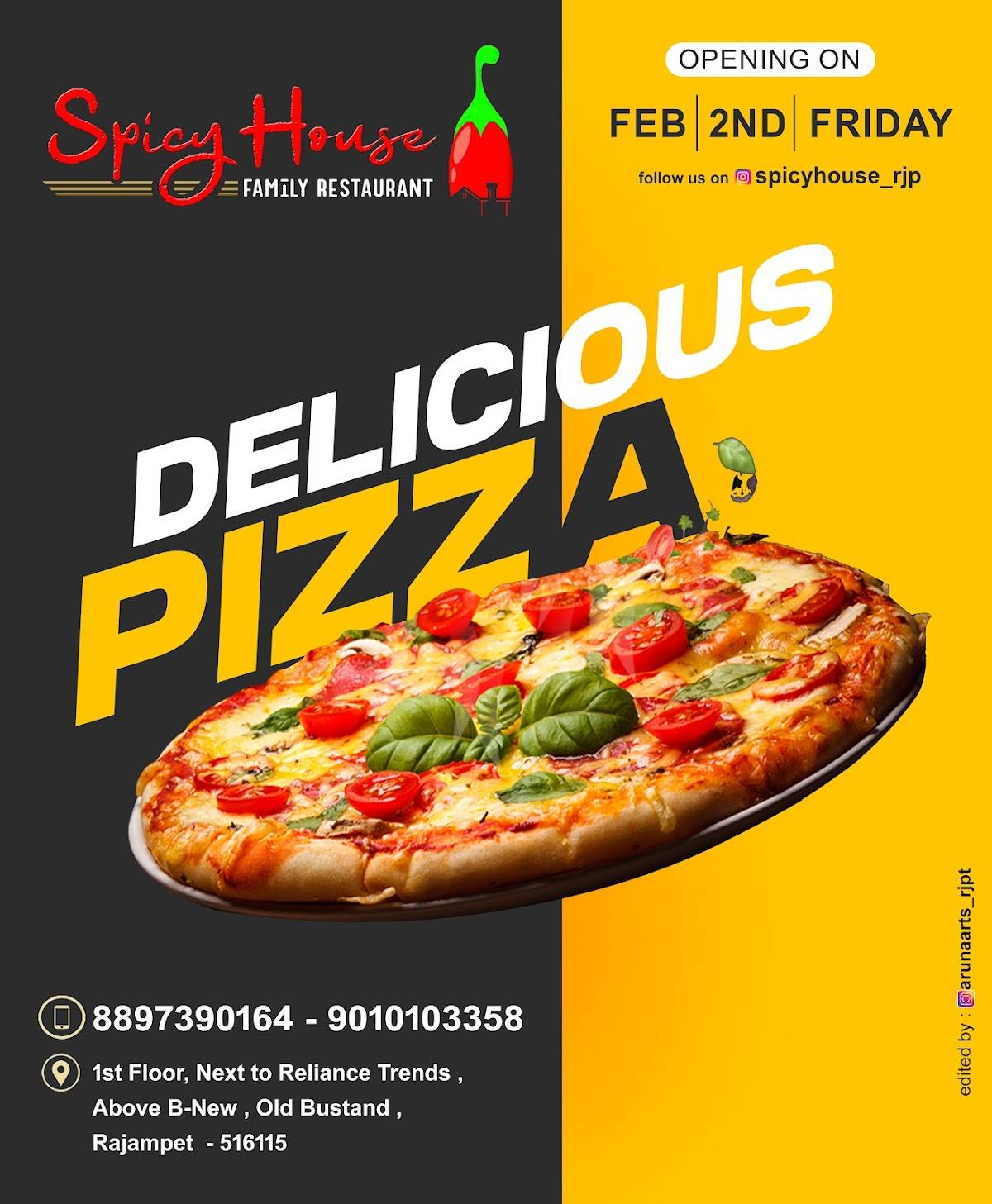 Spicy House Family Restaurant Rajampeta menu