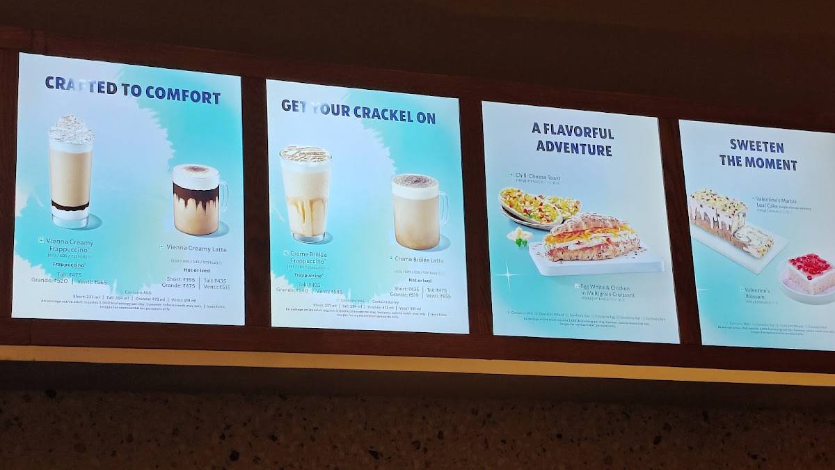 Starbucks menu