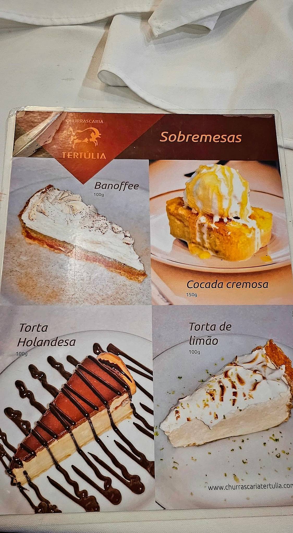 Churrascaria Tertúlia cardápio