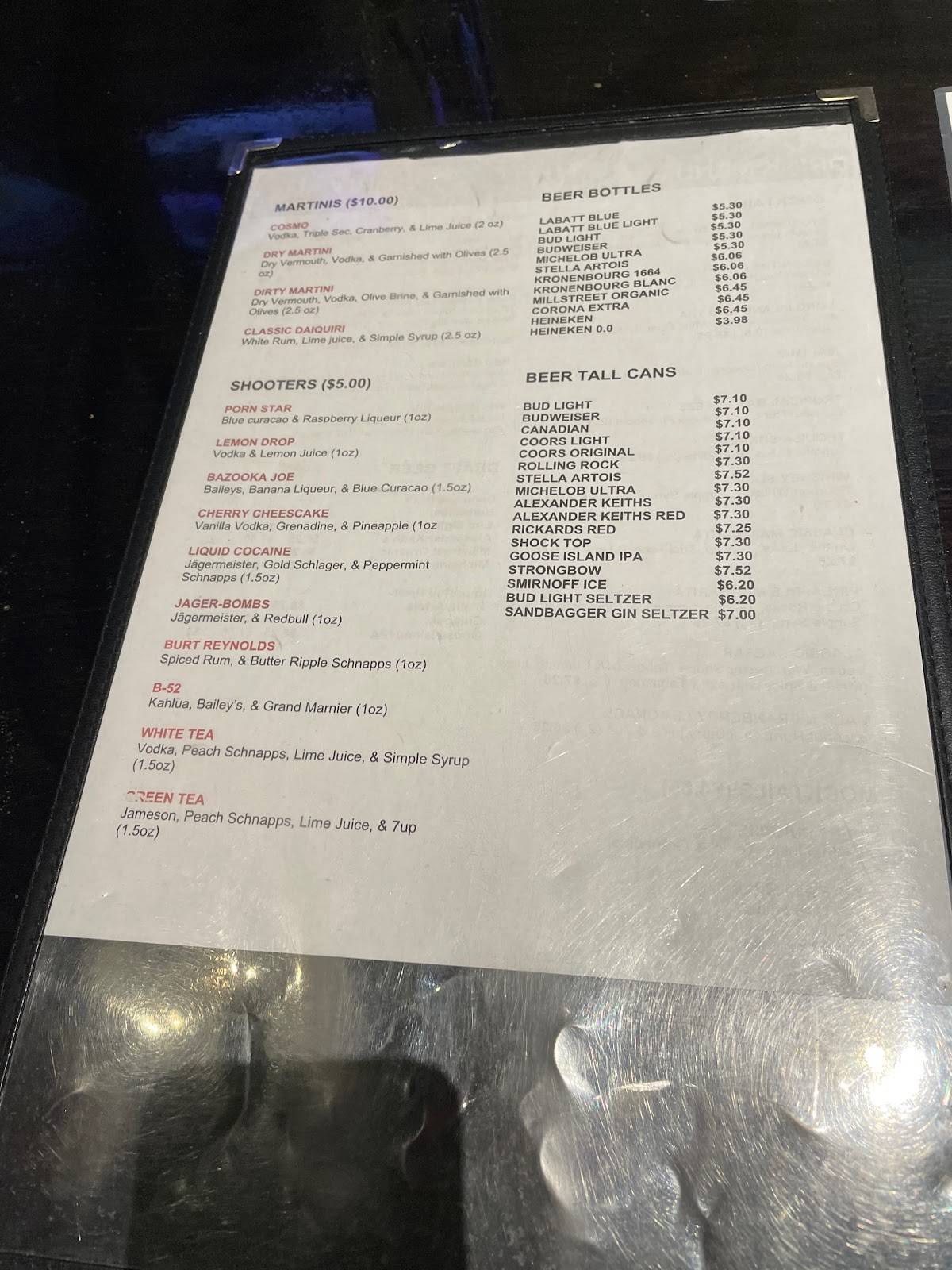 Menu de Stonewalls Restobar