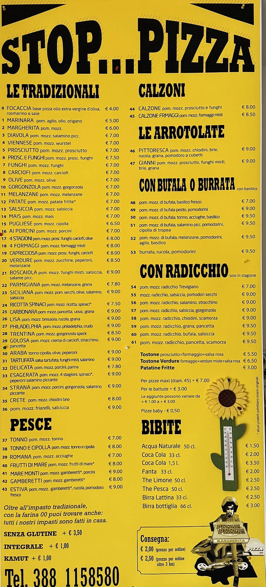 Menu di Stop Pizza 