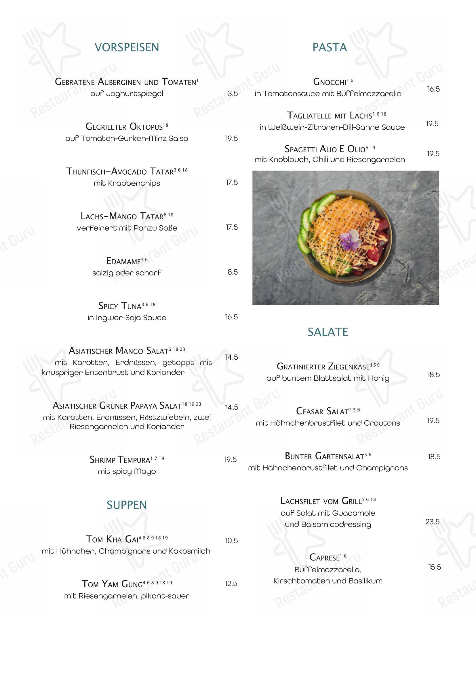 Menu pour Strandhouse Starnberg - Основное меню