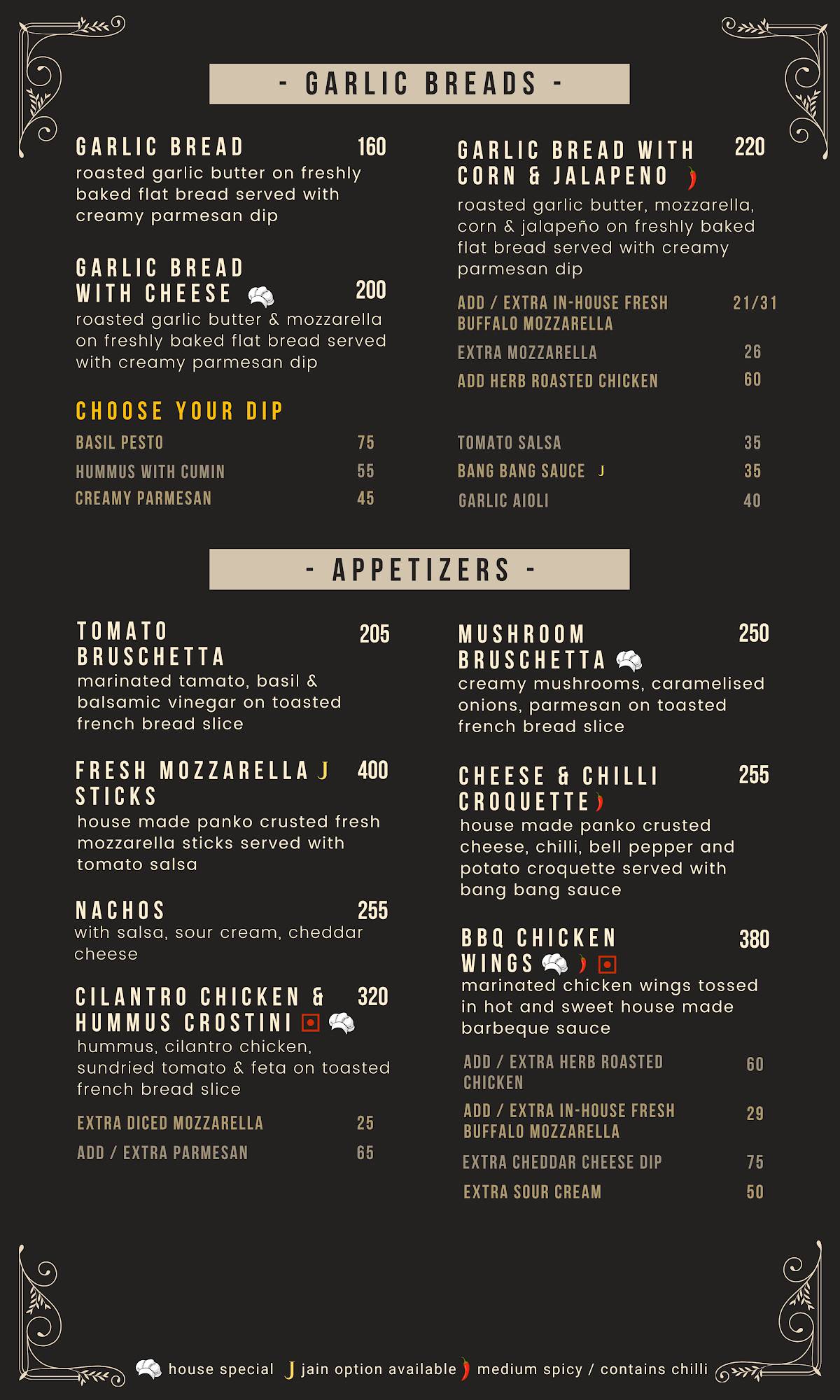 SuBakes - Wood Fired Pizzeria menu