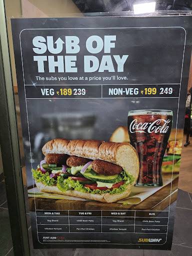 Subway Lake Town menu