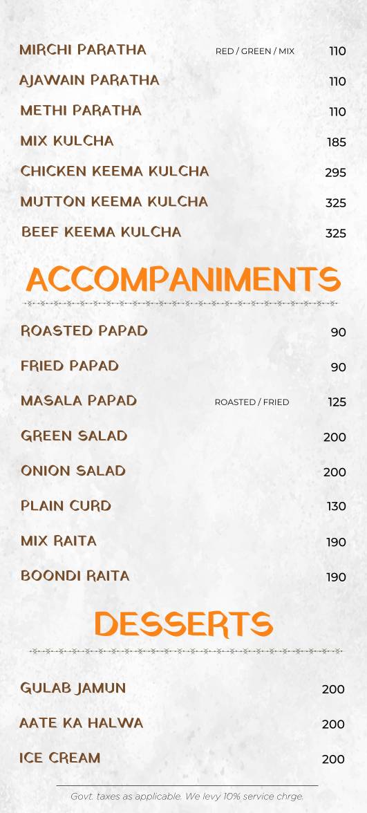 Sukkha menu