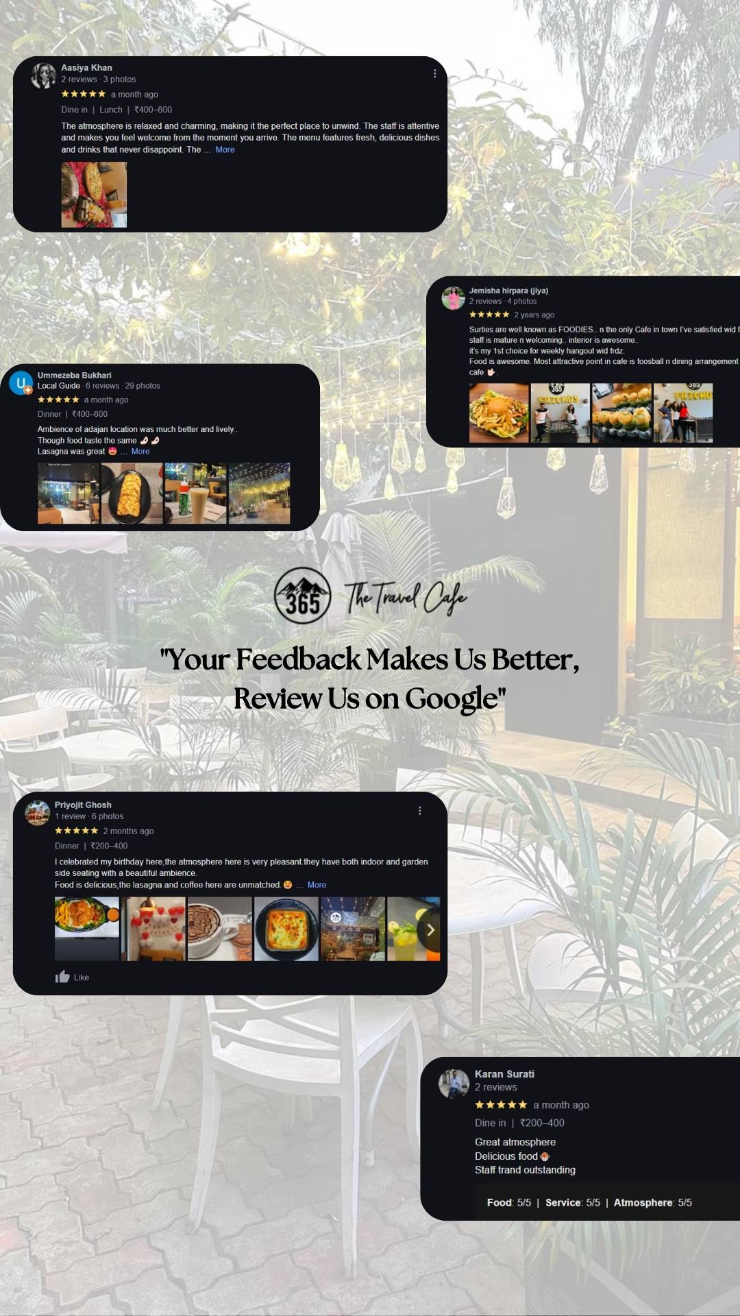 365 The Travel Cafe menu