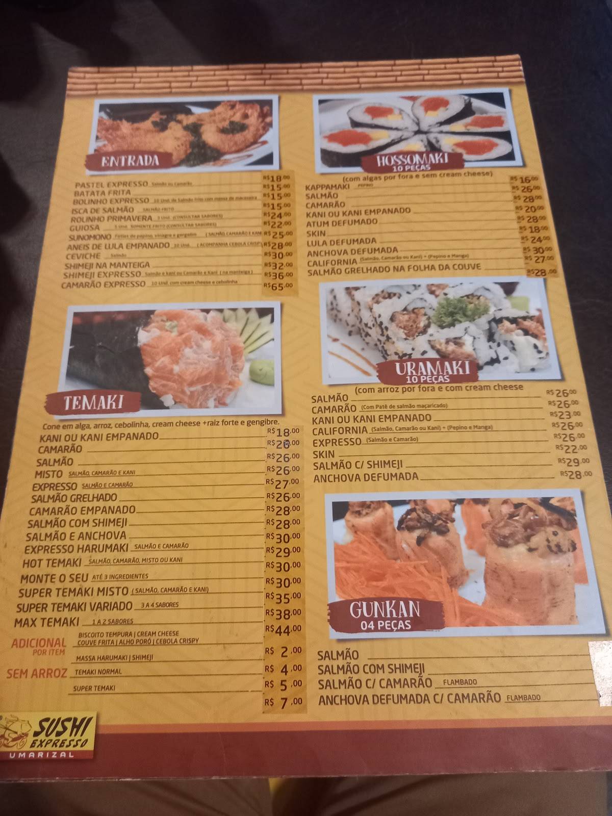 Sushi Expresso cardápio