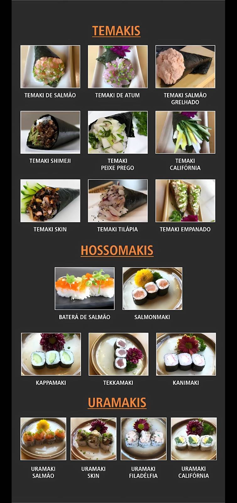 Sushi Kotoshi 23 Comida Japonesa Guarujá cardápio
