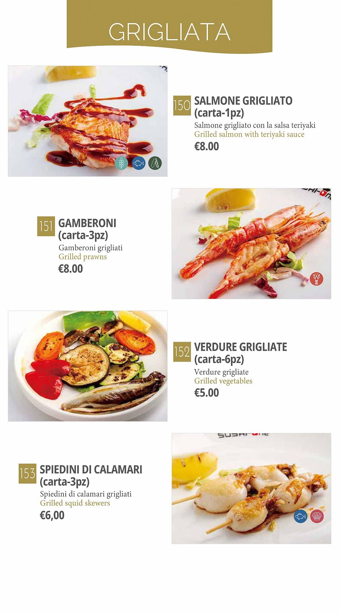 Menu di Sushi One Superior - Mantova 