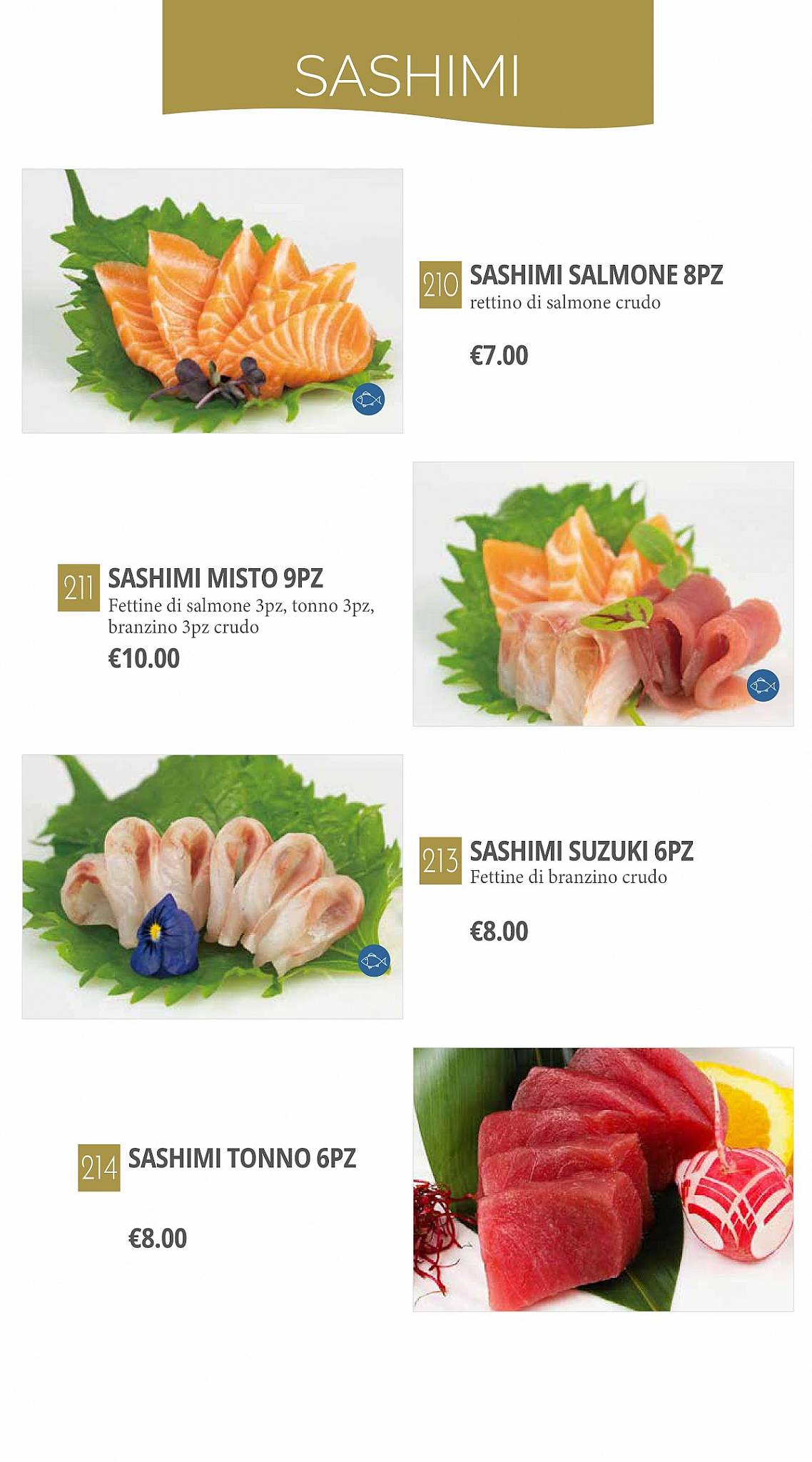 Menu di Sushi One Superior - Mantova 