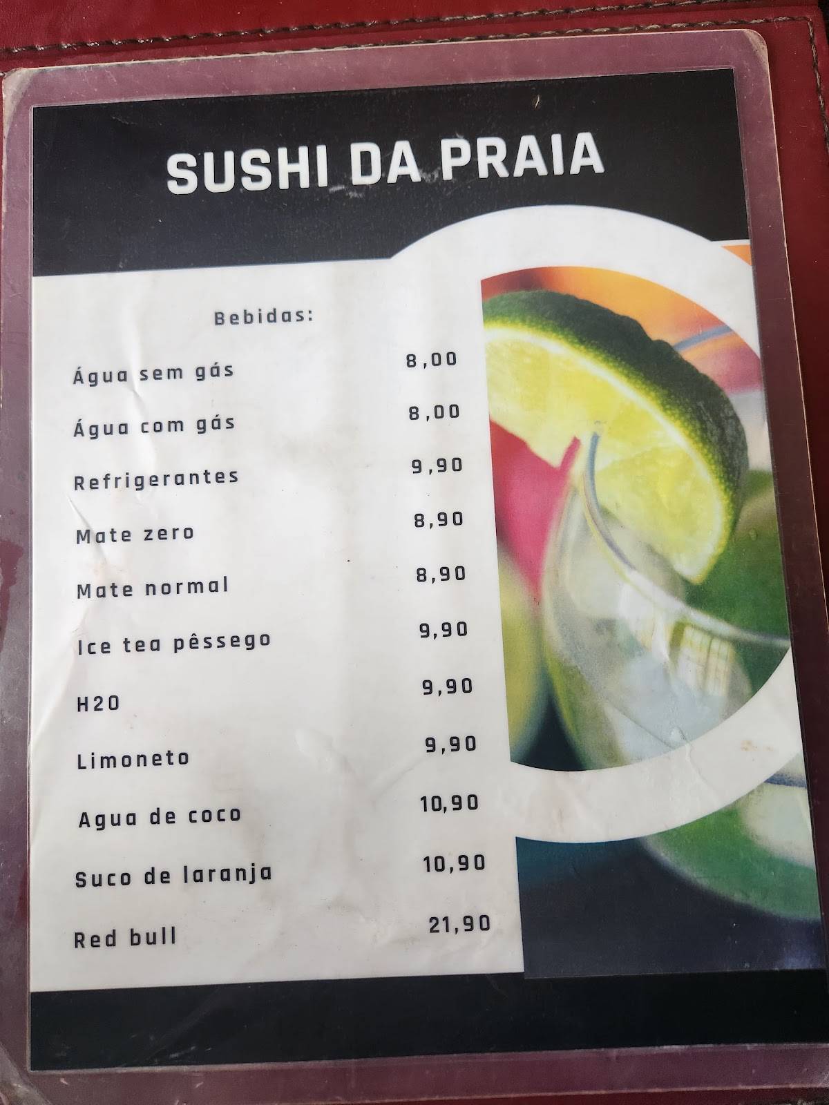 Sushi da praia cardápio