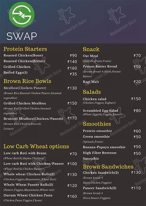 Swap-Protein Starters, Guilt-Free Bowls & Salads menu