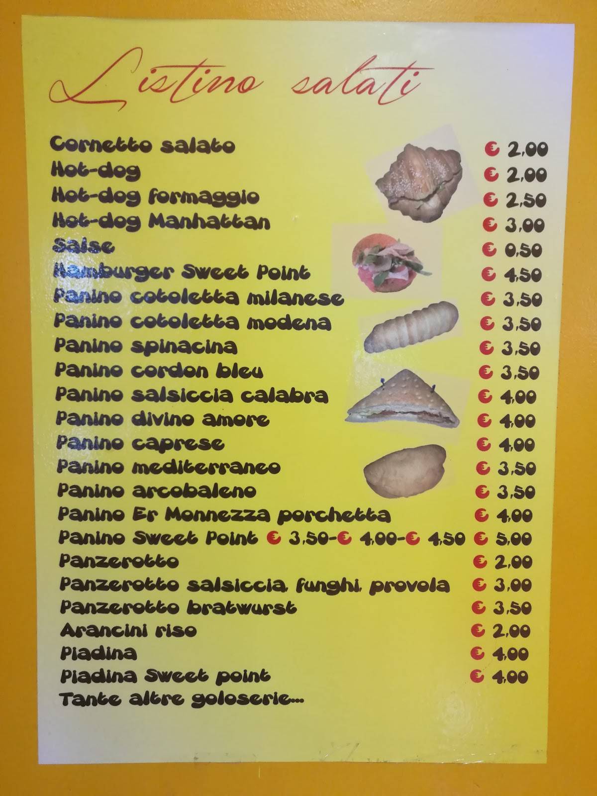 Menu di Sweet Point 