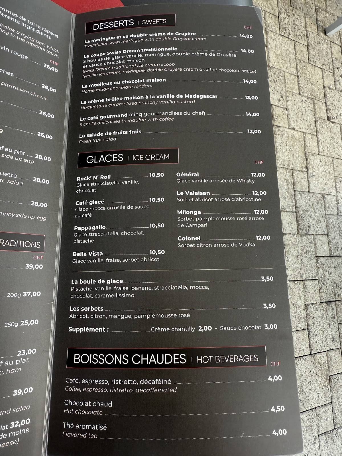 Menu di Swiss Bistro 