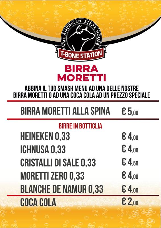 Menu di T-Bone Station - Monteverde 