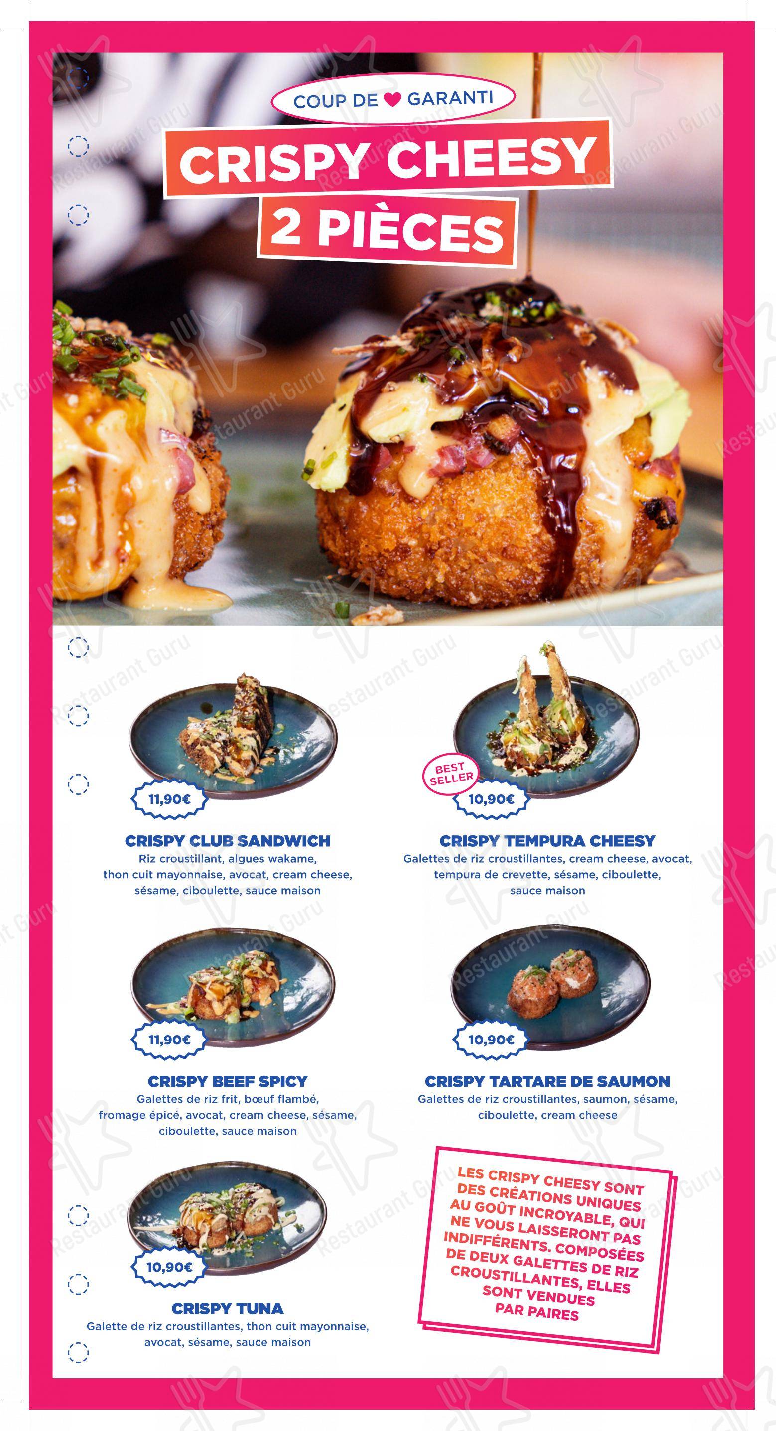 Menu pour TASTY RICE CLICHY - Menu