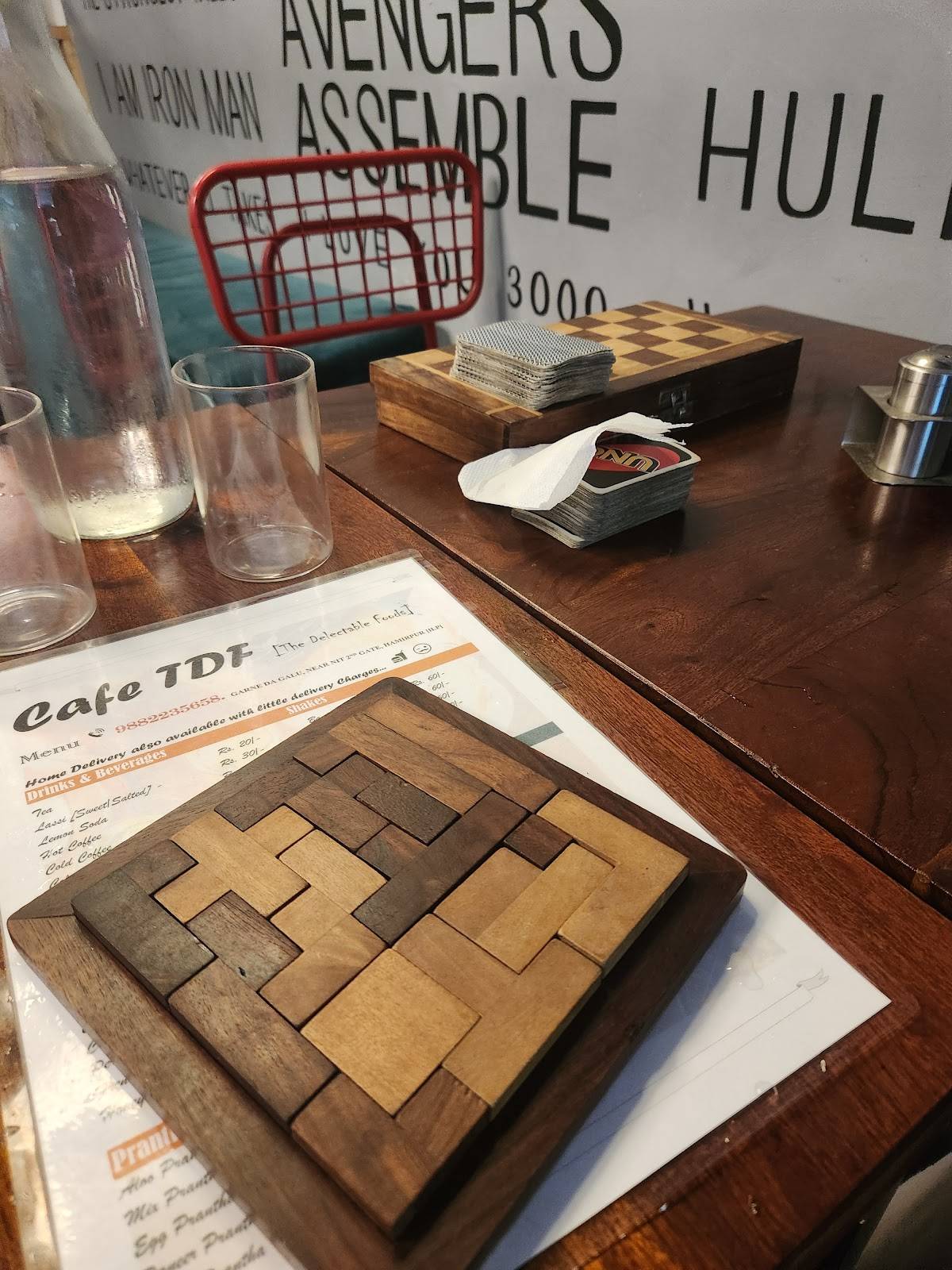 TDF Cafe menu