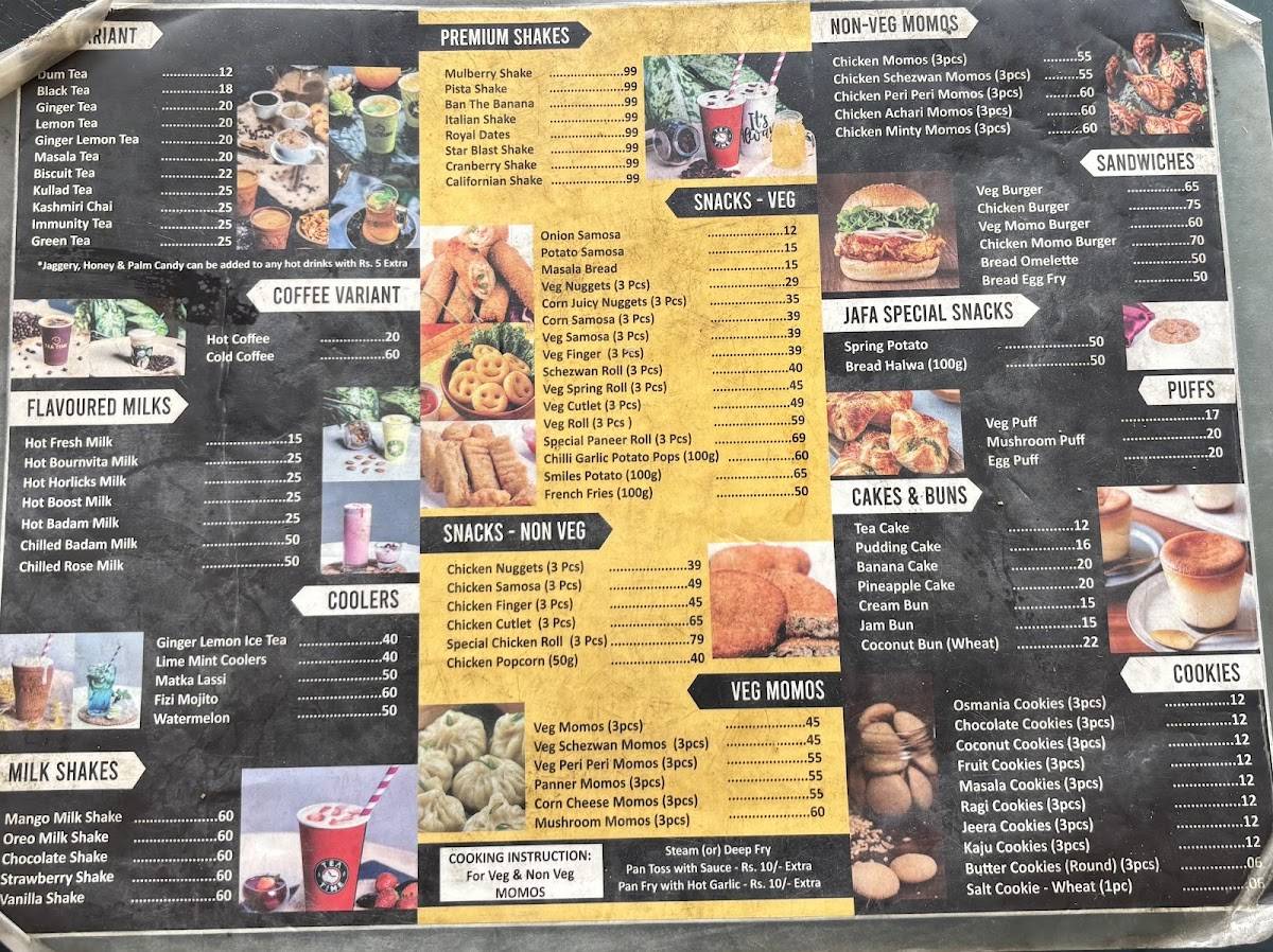 TEA TIME, Erode menu