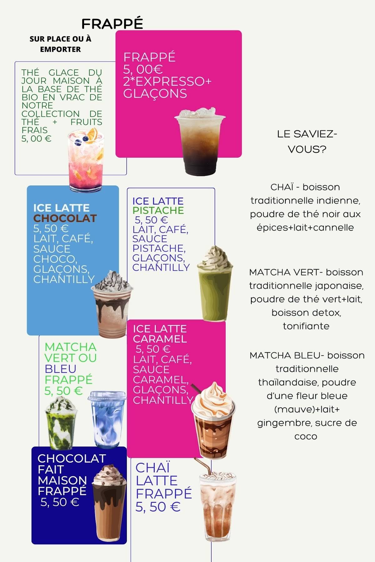 Menu de THÉ AMO
