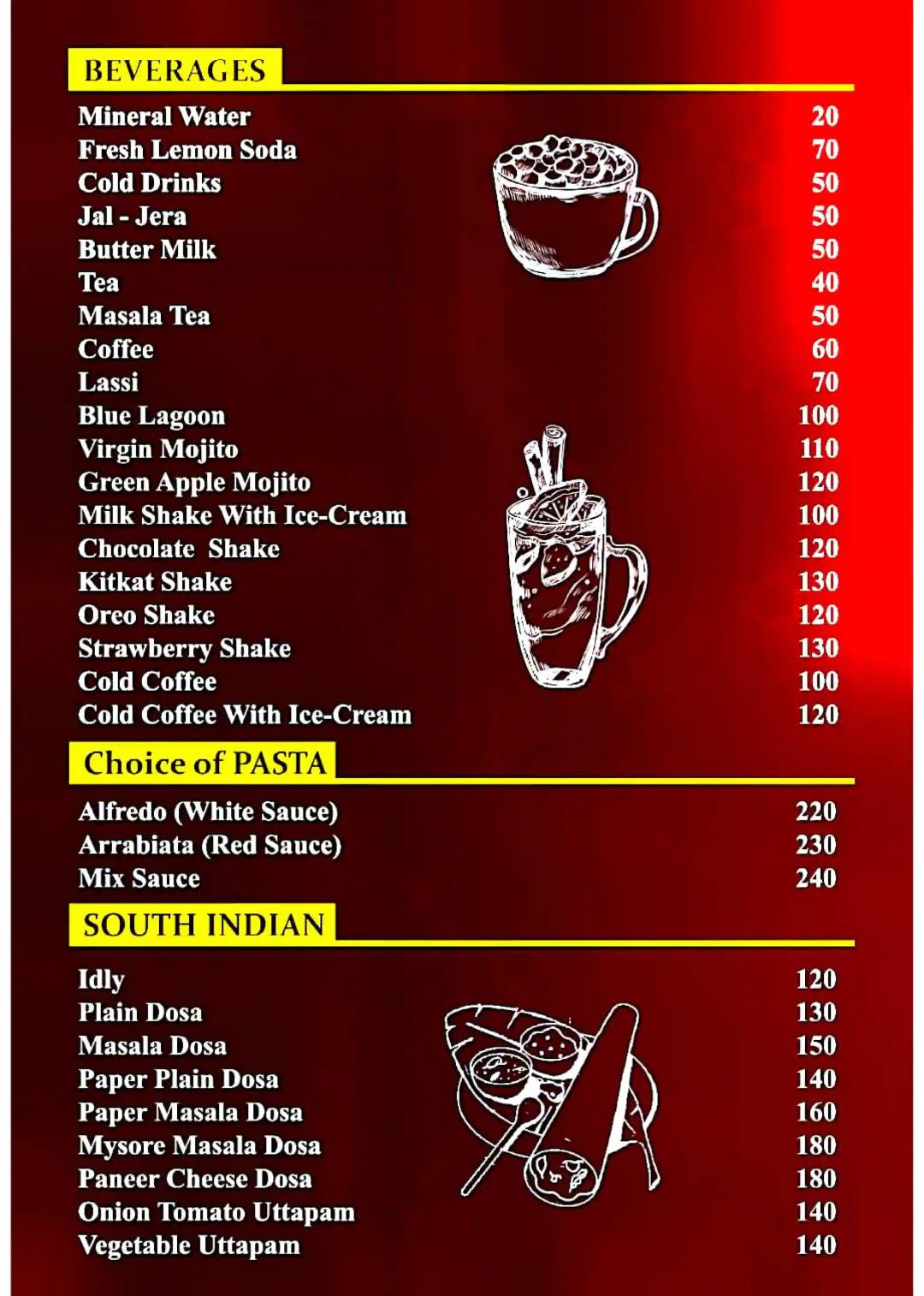 THE JODHPUR RESTAURANT menu