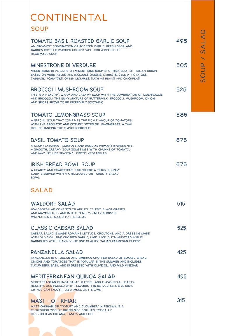 THE LOCAL TABLE - Fine Dine menu