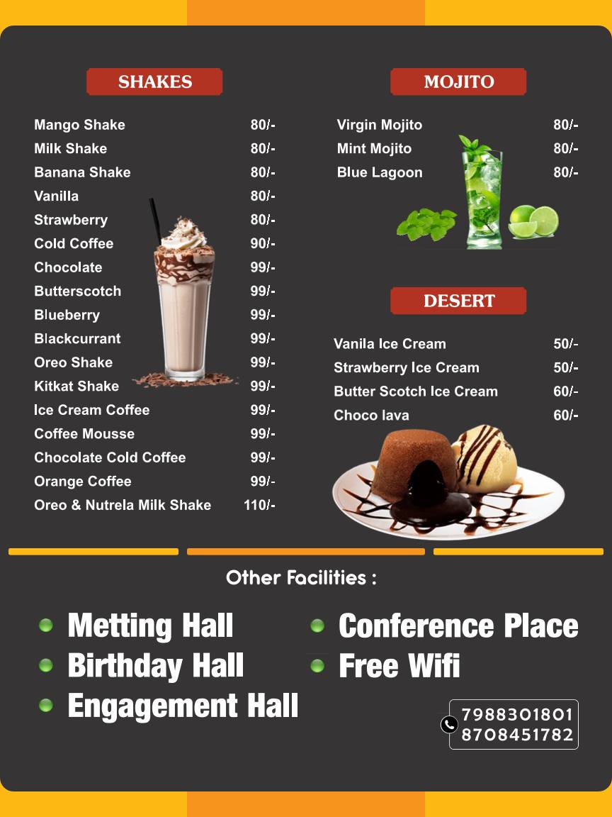 THE ZAYKA CAFE AND FAMILY RESTAURANT menu