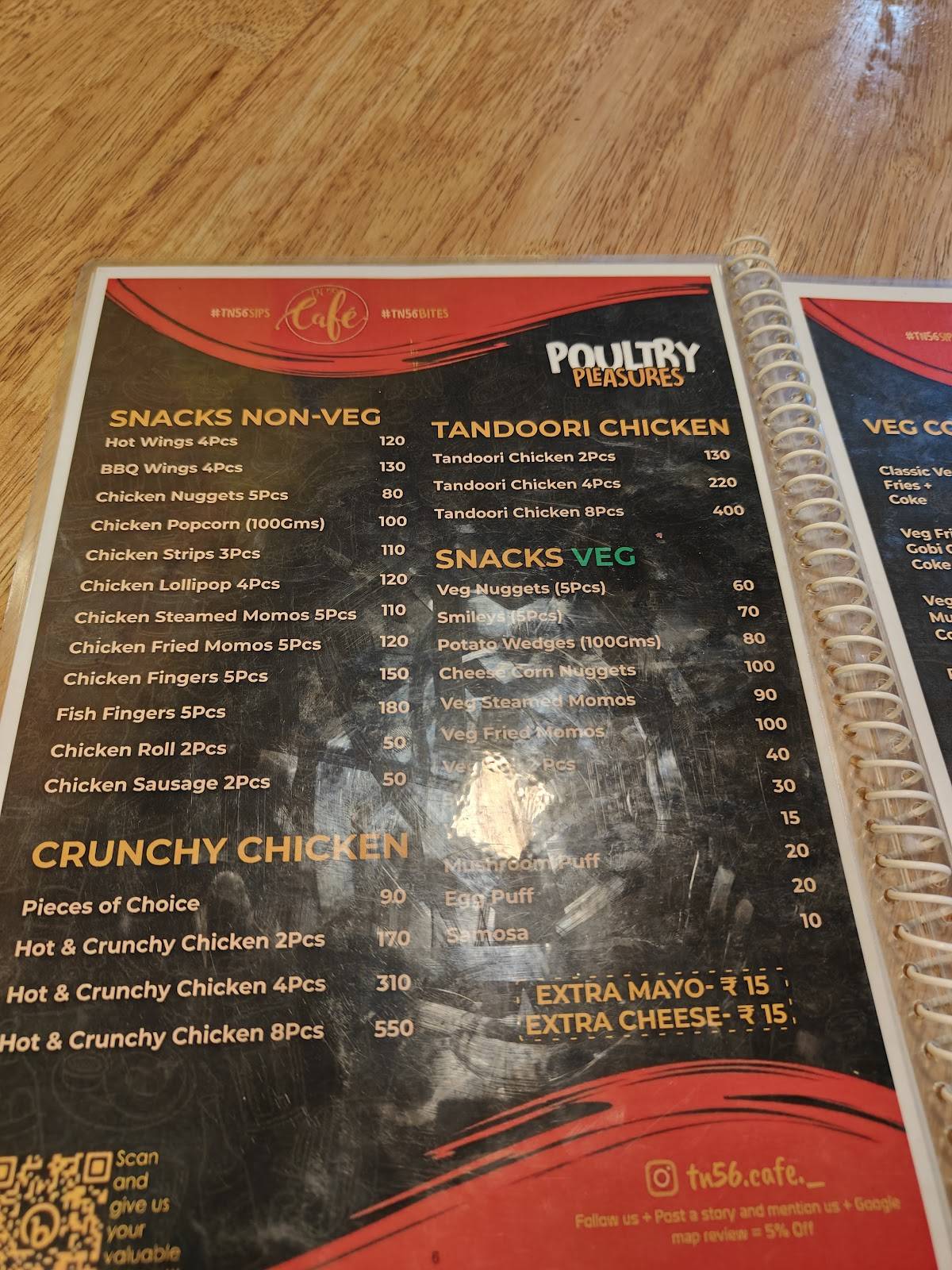 TN56 Cafe menu