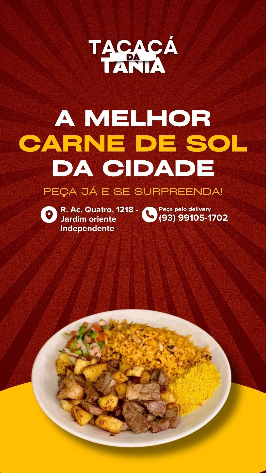 Tacacá da Tania cardápio