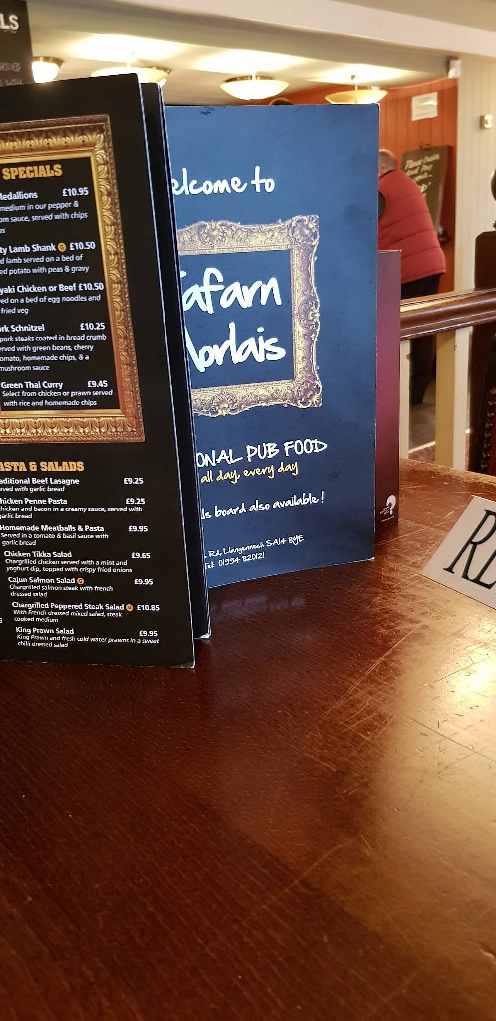 Menu At Tafarn Morlais Pub And Bar Llanelli