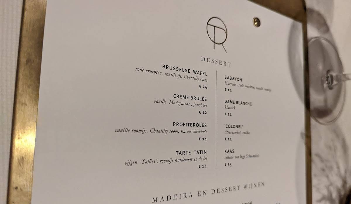 Menu de TAFELTJE ROND