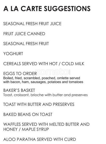 Tangerine menu
