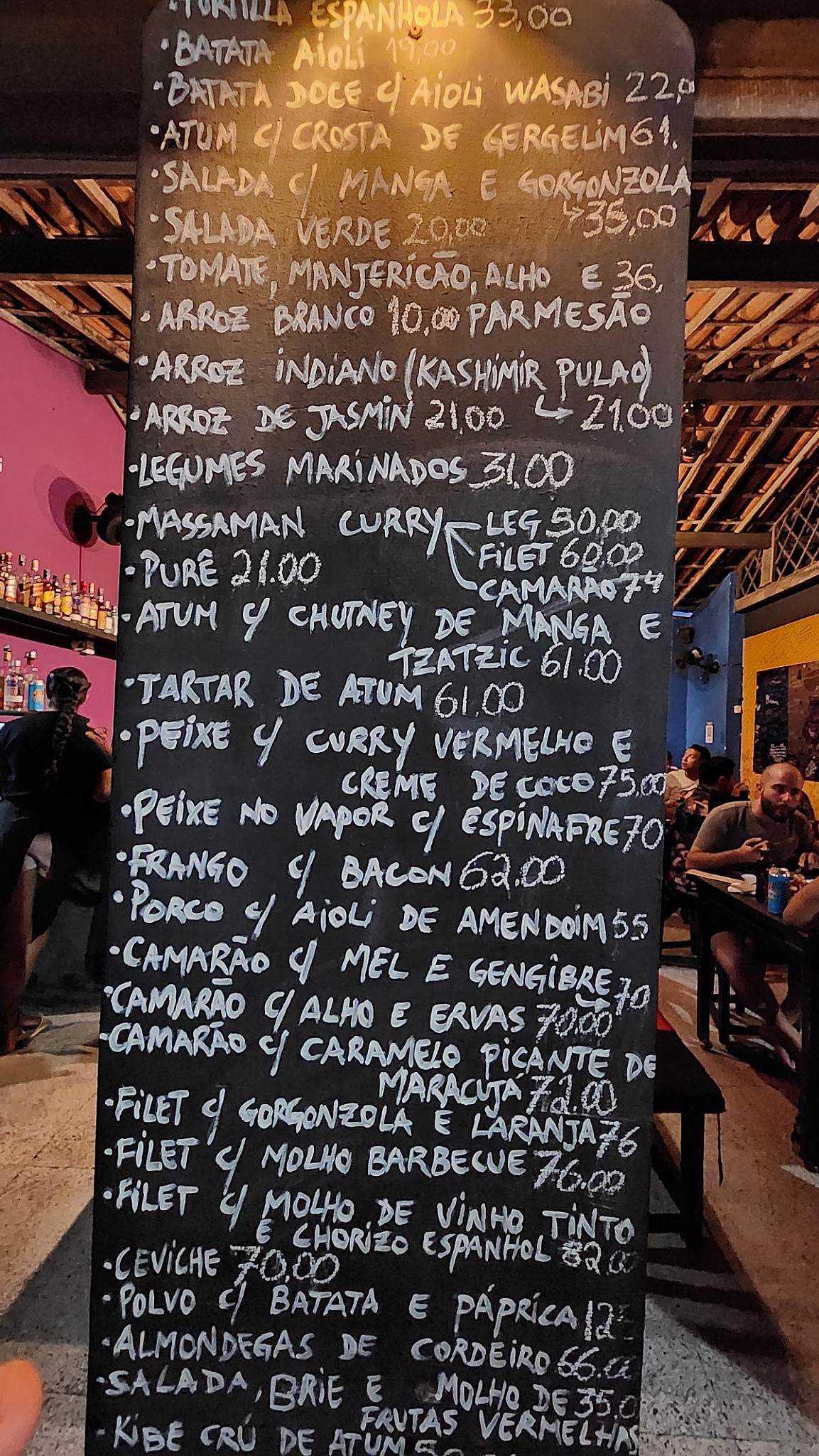Tapas cardápio