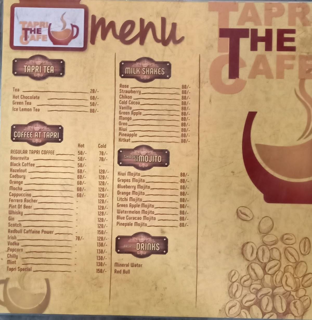 The Bikers Den - Cafe, Pool and Snooker menu