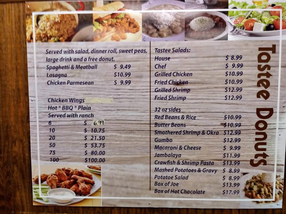 Menu at Tastee Donuts restaurant, Kenner, Loyola Dr 2