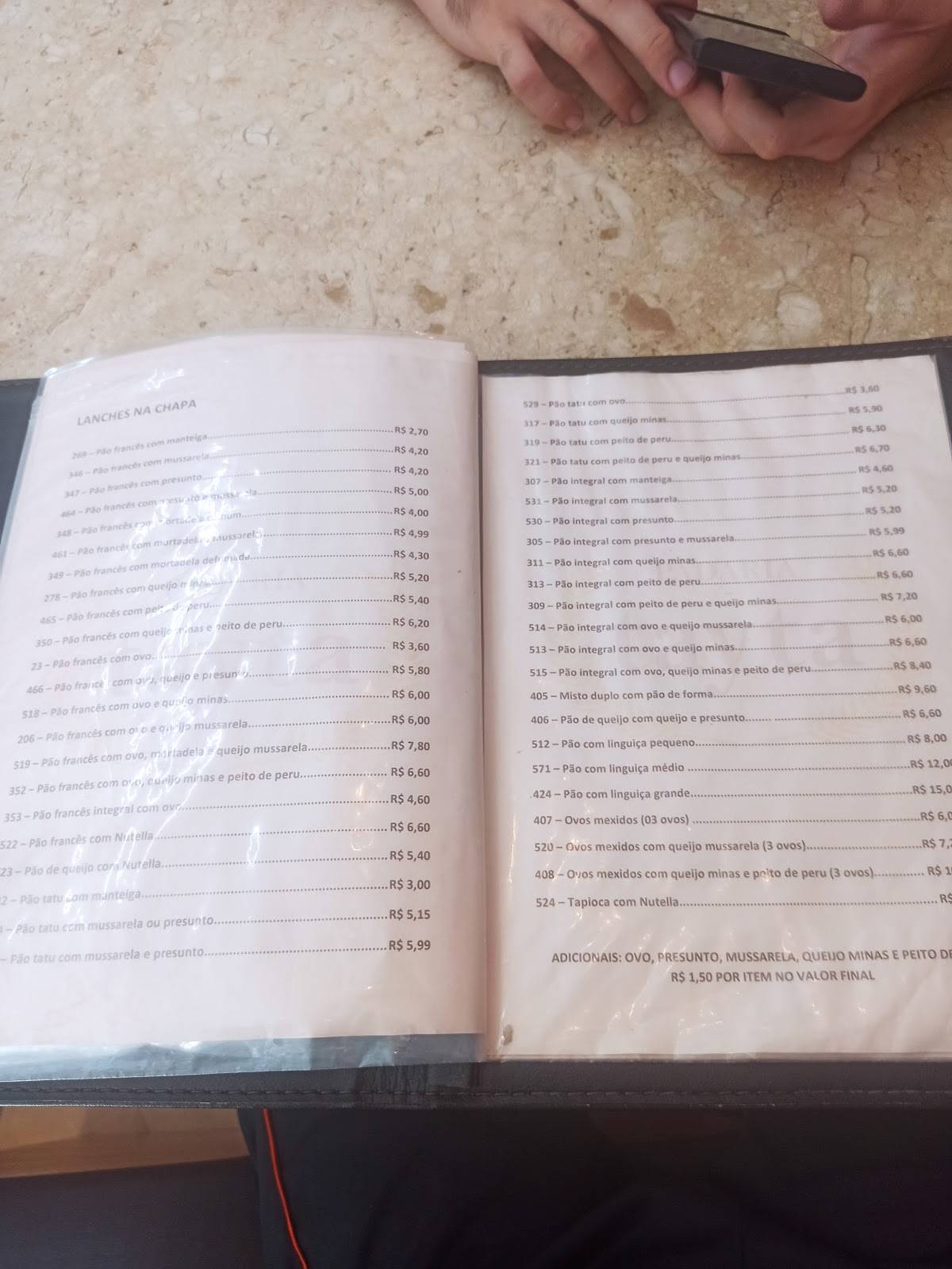 Tayta Padaria, Lanchonete e Confeitaria e Auto Serviço cardápio