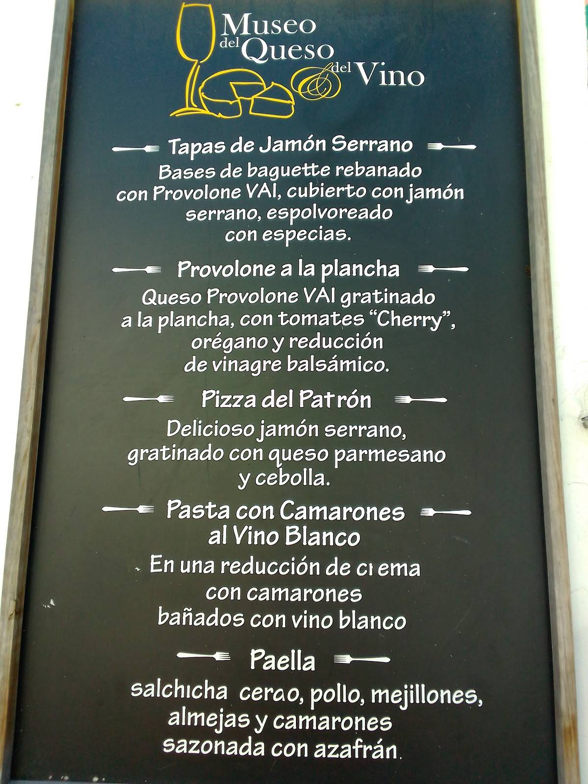 Carta De Restaurante Museo Del Queso Y Del Vino Tequisquiapan