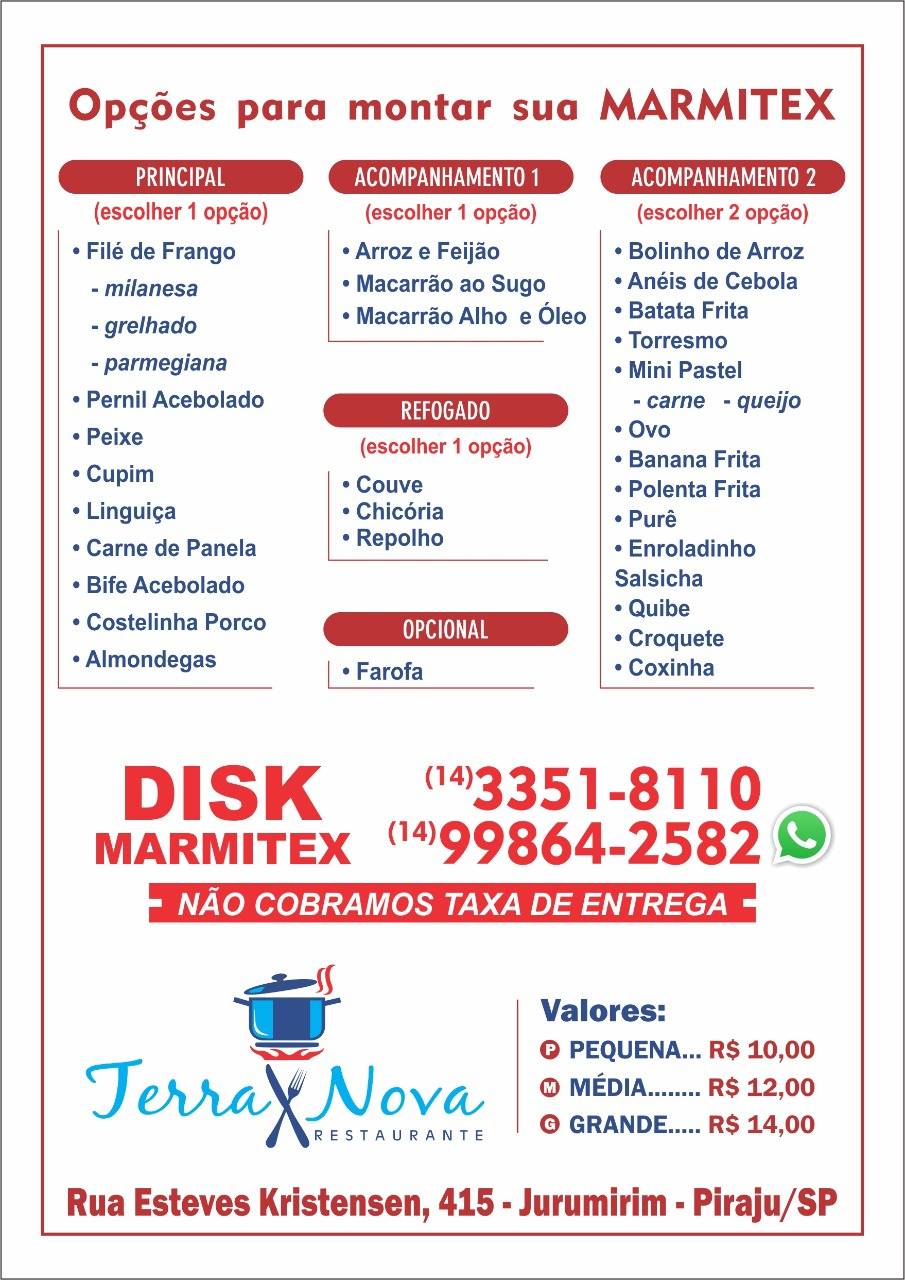 Menu em Terra Nova Restaurante, Piraju