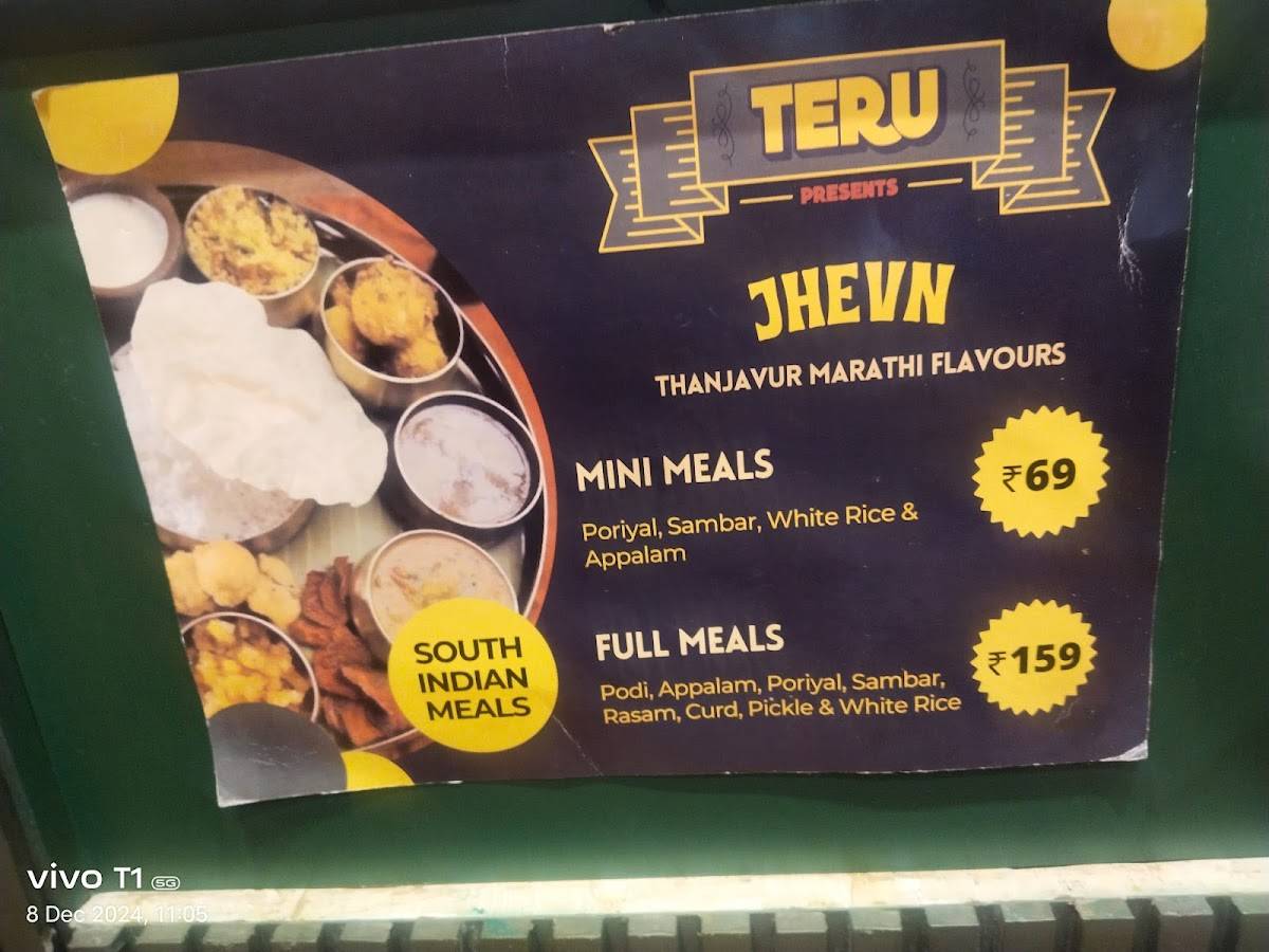 Teru – South Indian Street Food Alwarpet menu