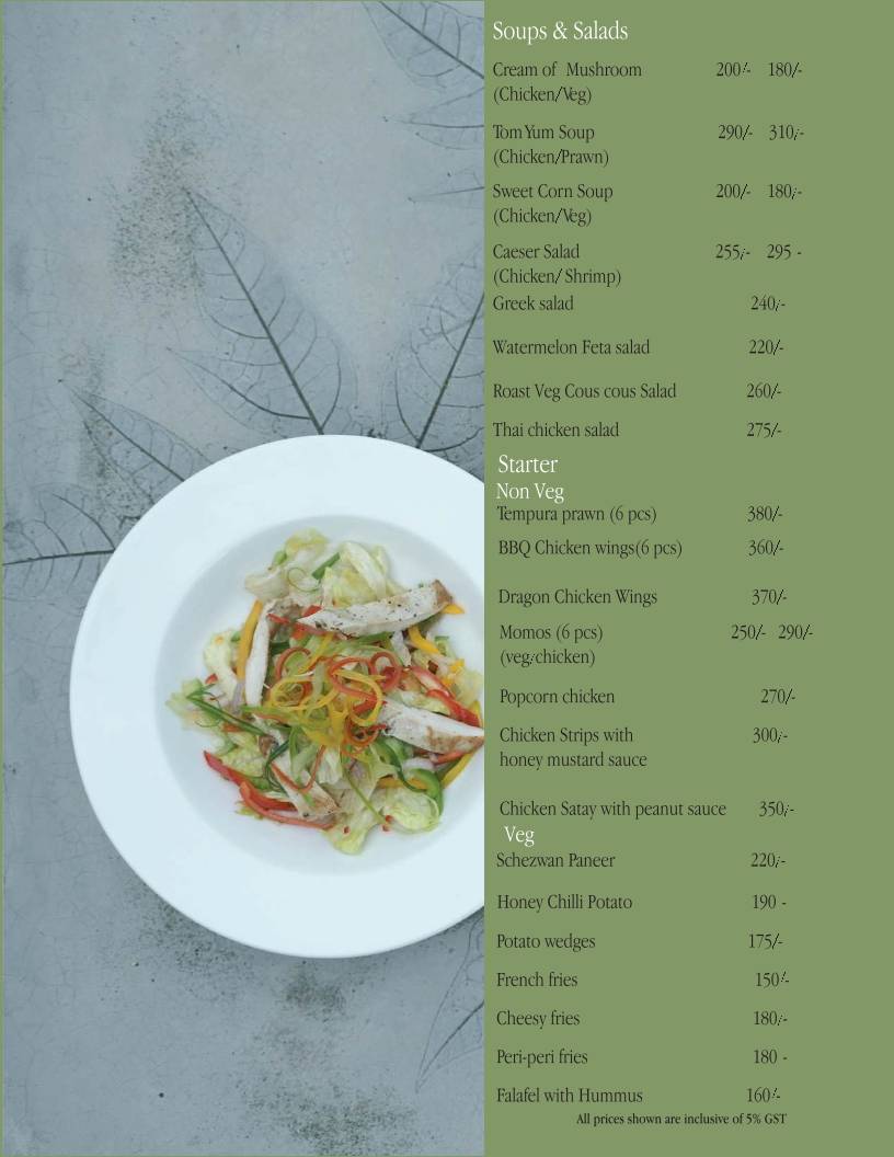 Teyla Restaurant menu