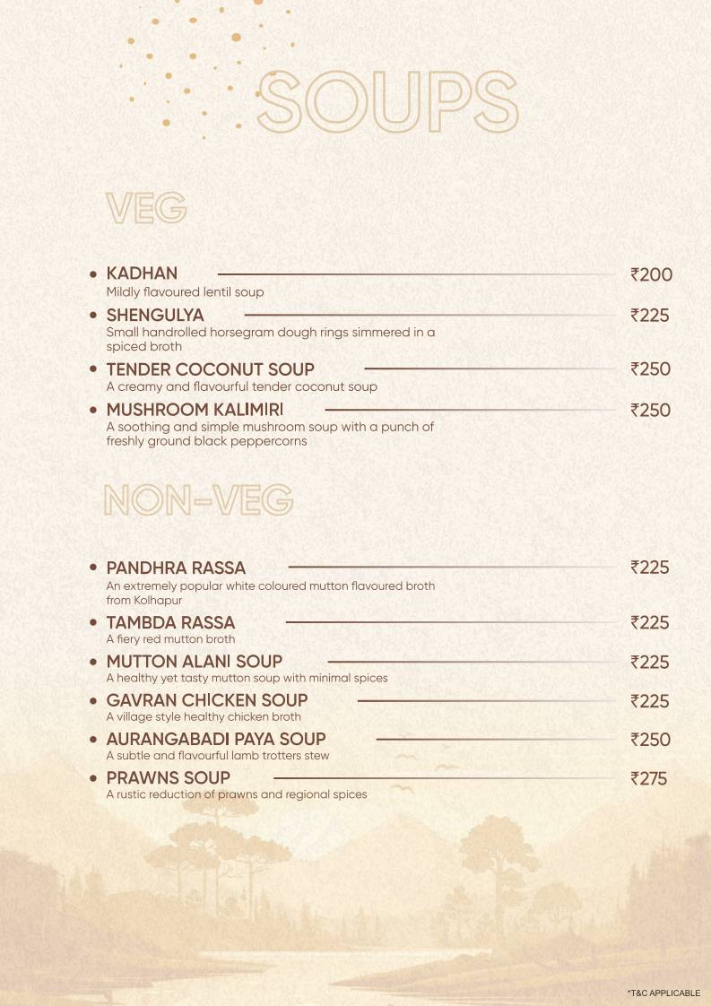 Kath N Ghat restaurant menu