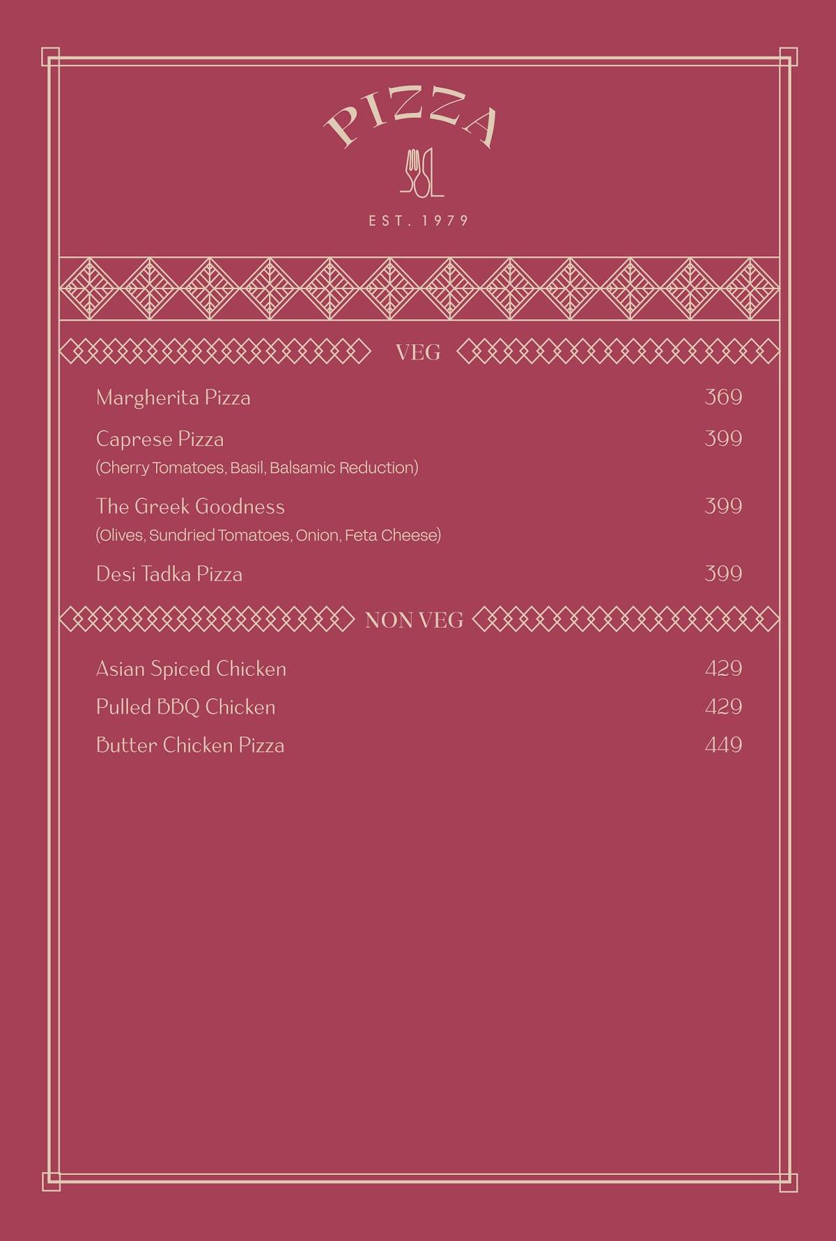 Moni's Bar & Restaurant menu