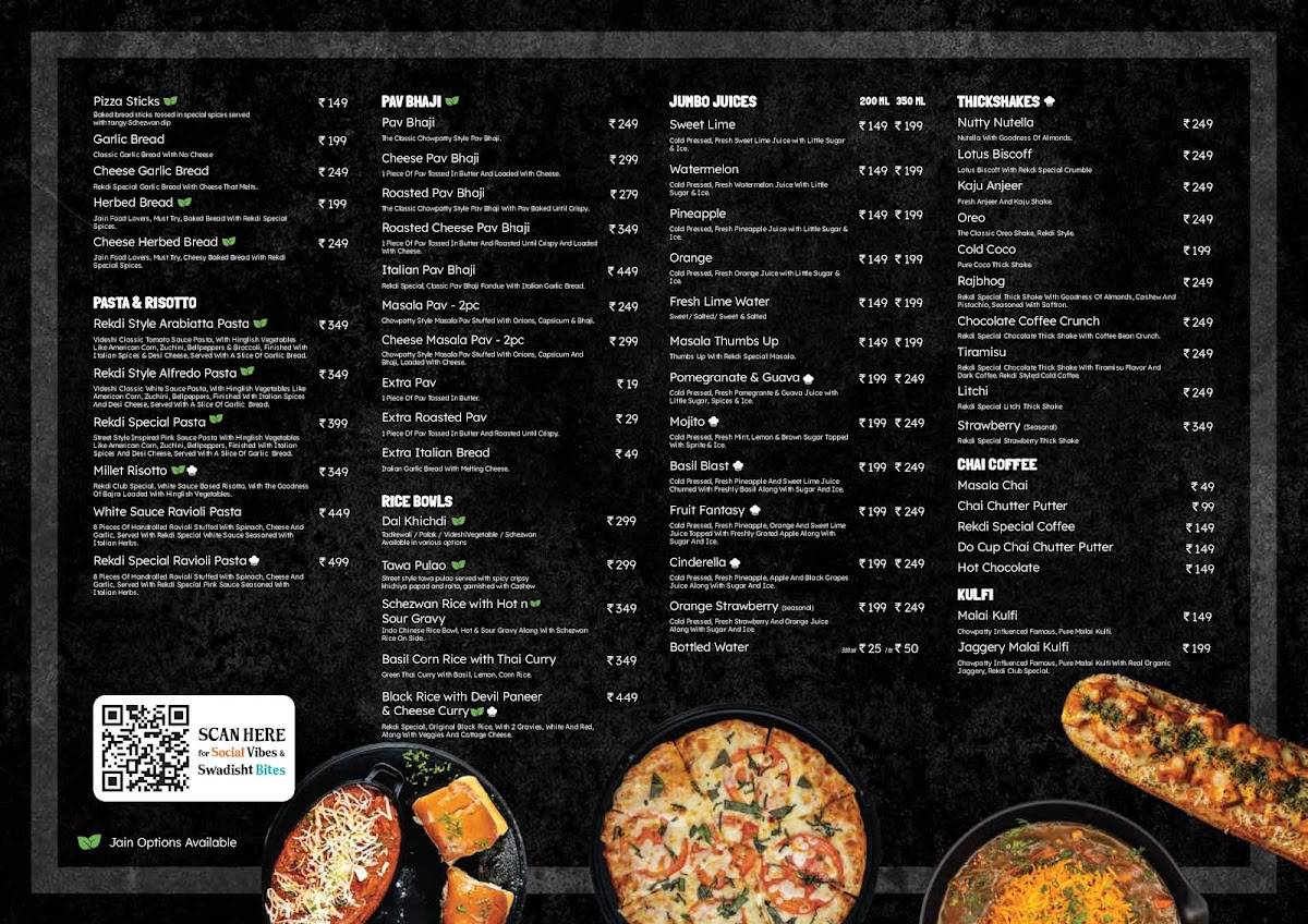 Rekdi Club - Family Restaurant & Party Hall menu