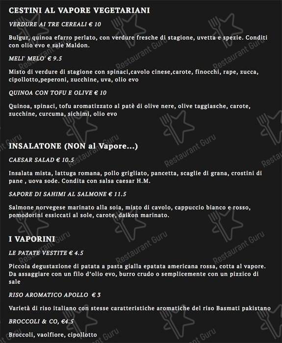 Menu di That's Vapore Buonarroti 